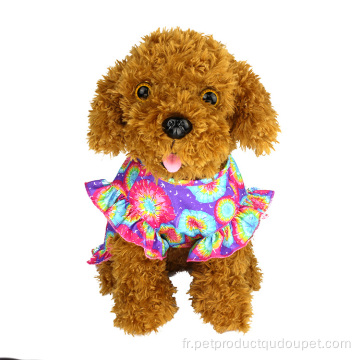 Jupe habillée en tricot multicolore pour vêtements pour animaux de compagnie